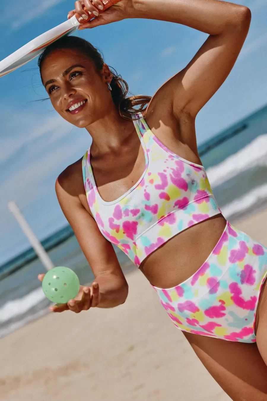 Cupshe Bikini | Taille Haute*Bikini Tie Dye Et Bas à Taille Haute Sans Couture Multicolore