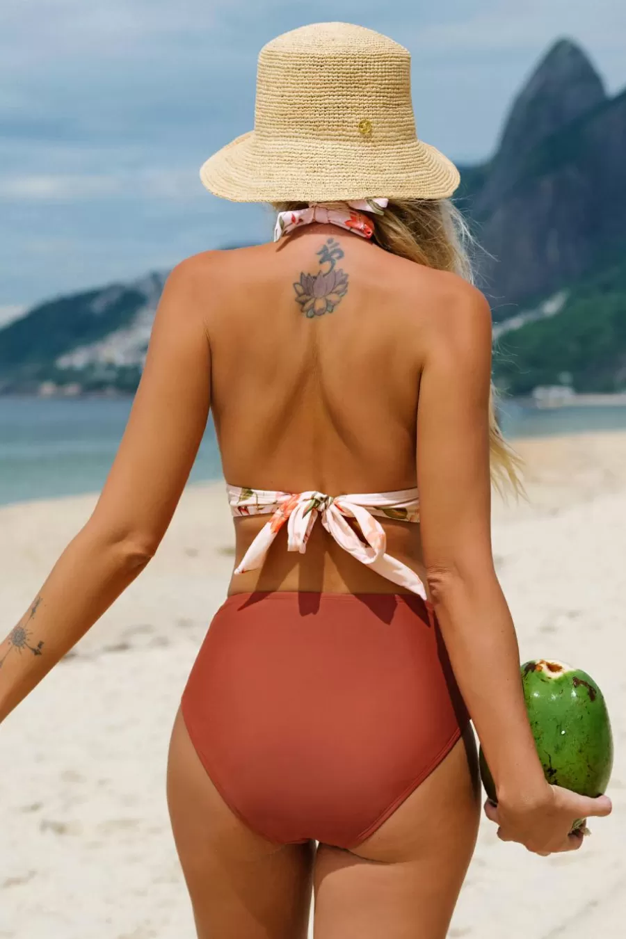 Cupshe Bikini | Taille Haute*Bikini Triangle Longline Taille Haute Avec Col Licou Rose