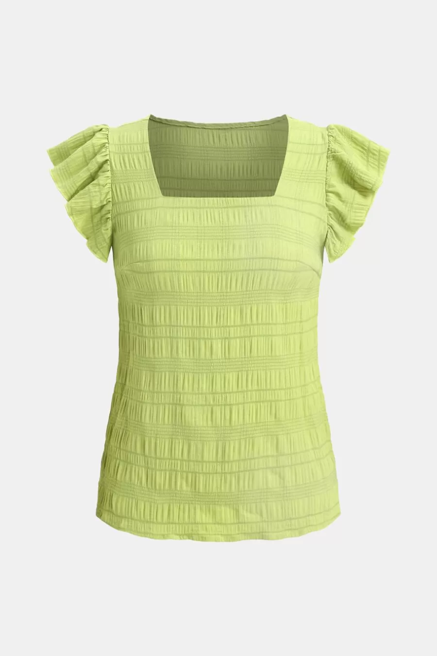 Cupshe T-Shirt & Débardeur | Chemise & Blouse*Blouse Tissée à Col Carré Et Manches à Volants e Vert