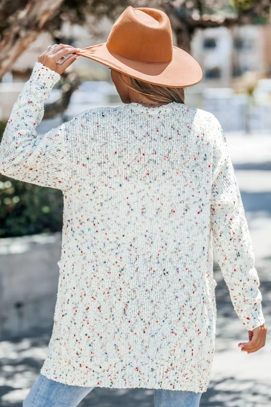 Cupshe Cardigan | Pulls & Gilets*Cardigan à Manches Longues En Tricot Confetti Blanc