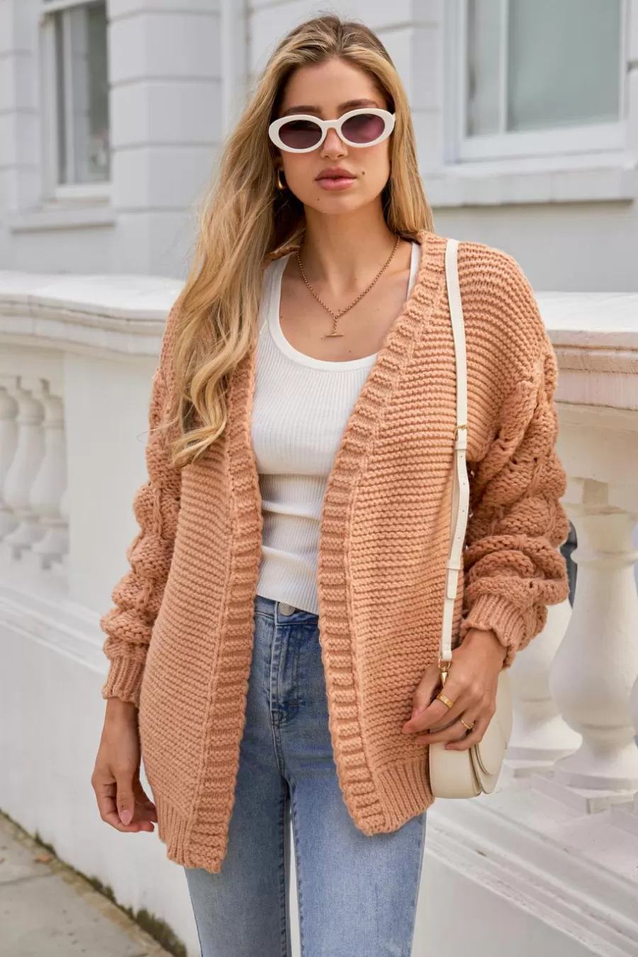 Cupshe Cardigan | Pulls & Gilets*Cardigan En Tricot Ouvert Sur Le Devant à Manches Longues Kaki