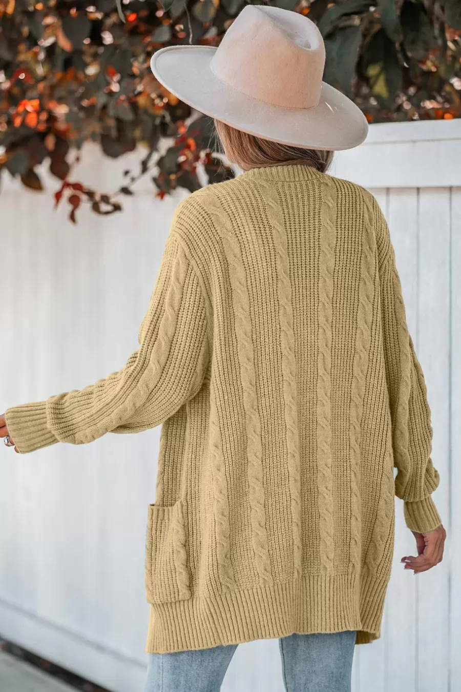 Cupshe Cardigan | Pulls & Gilets*Cardigan Longline Ouvert Sur Le Devant En Tricot Torsadé Brun