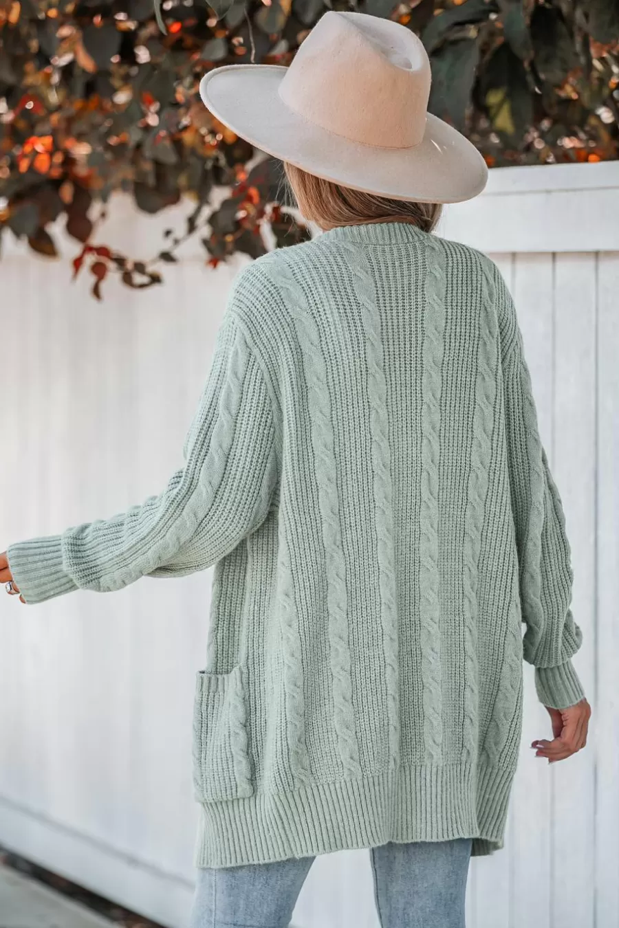 Cupshe Cardigan | Manteau & Veste*Cardigan Ou Sur Le Devant En Tricot Torsadé Vert