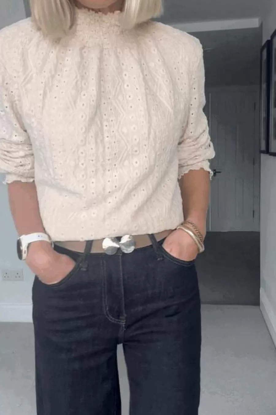 Cupshe T-Shirt & Débardeur | Chemise & Blouse*Chemise à Manches De Poète Avec Col Rond Et œillets Beige