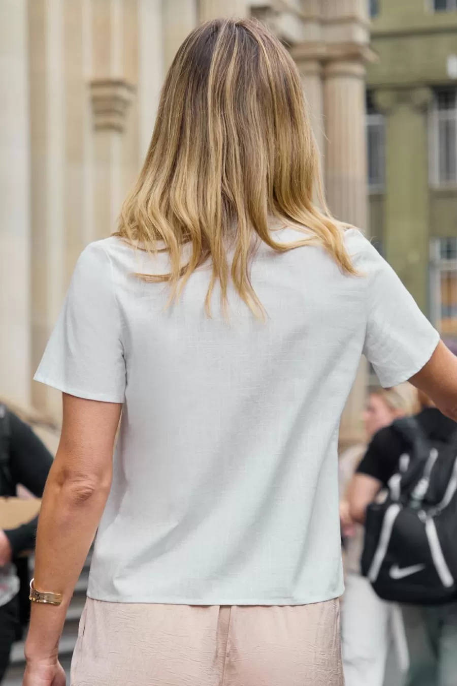 Cupshe T-Shirt & Débardeur | Chemise & Blouse*Chemise En Pur Coton à Manches Courtes Et Nouer Sur Le Devant Blanc
