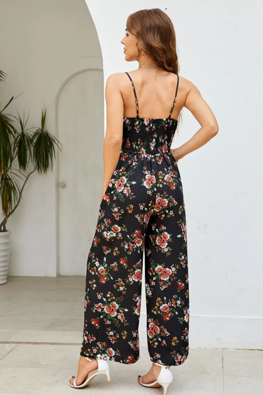 Cupshe Combinaison*Combinaison Cover Up Sans Manches Avec Col En V Et Jambe Large Noir