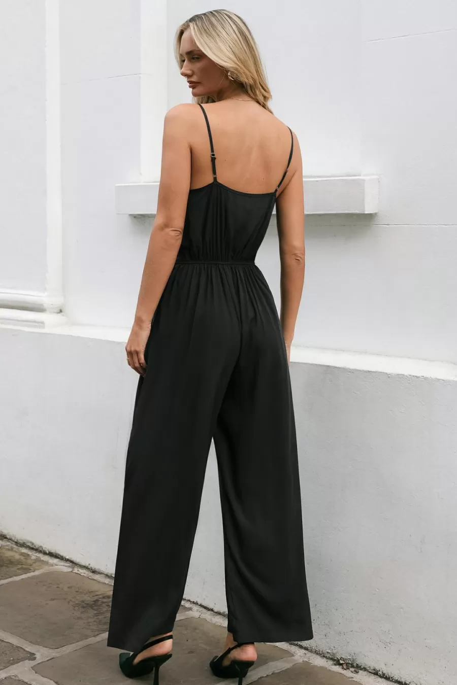 Cupshe Robe De Plage | Combinaison*Combinaison Sans Manches à Col Cœur Et Jambes Larges e Noir