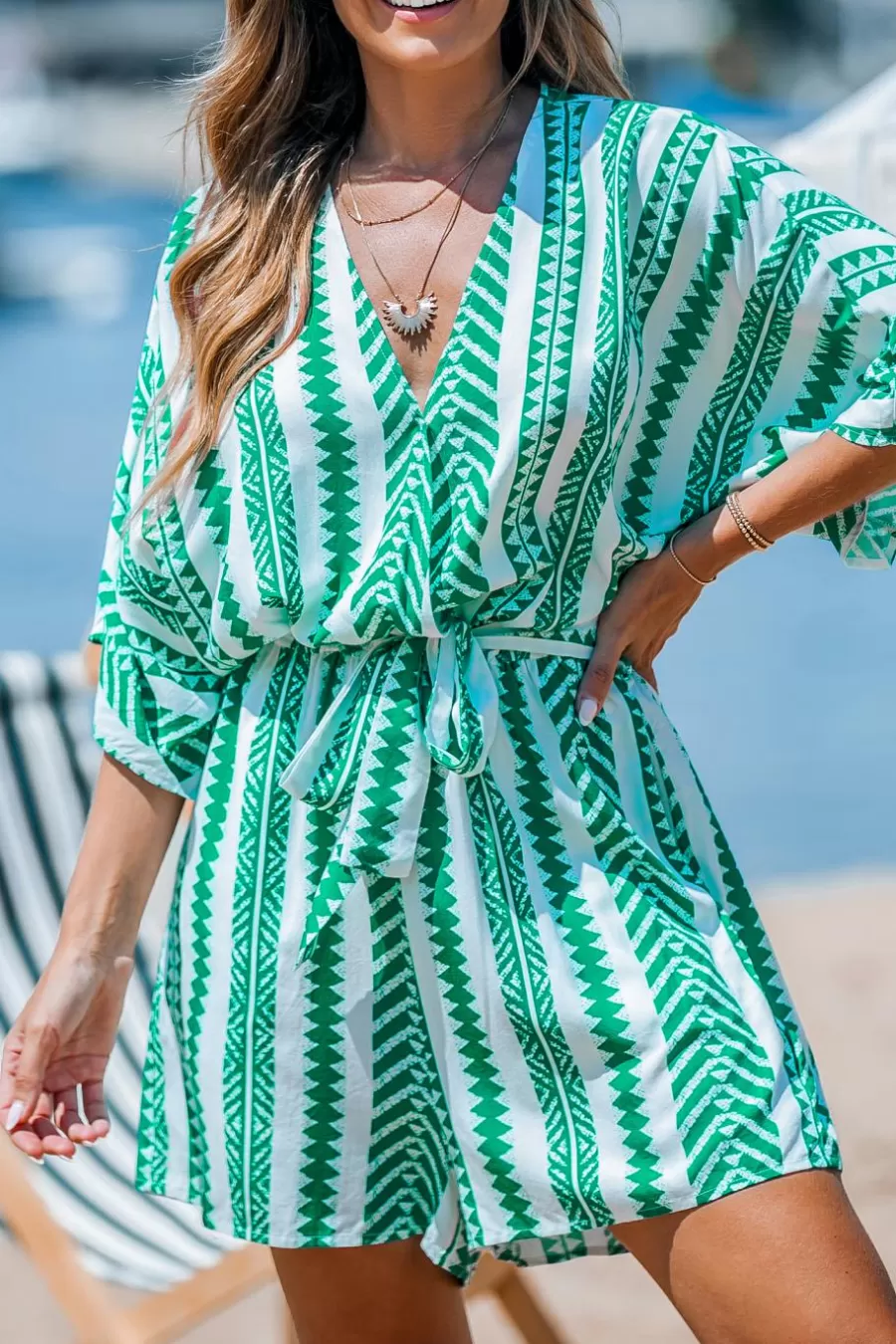 Cupshe Robe De Plage | Combinaison*Combishort à Manches Dolman Et à Jambe Large Vert