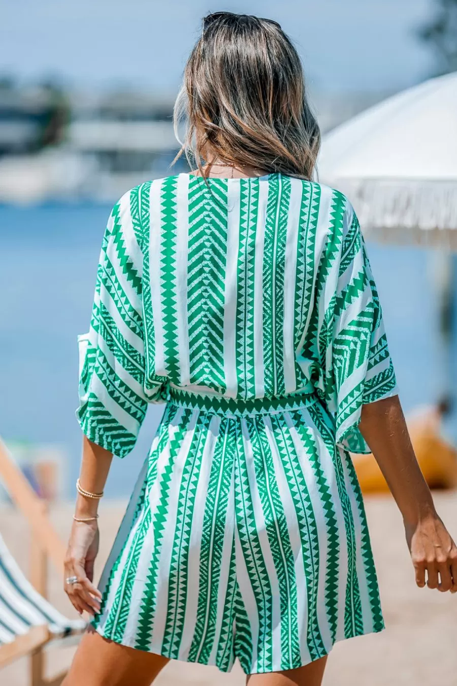 Cupshe Robe De Plage | Combinaison*Combishort à Manches Dolman Et à Jambe Large Vert