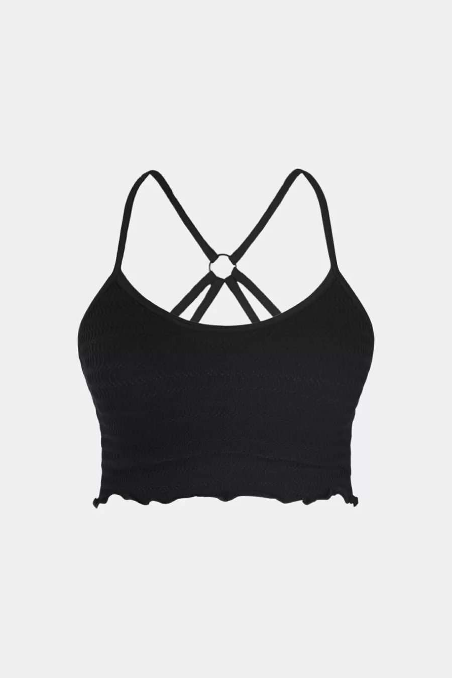 Cupshe T-Shirt & Débardeur*Débardeur Court à Col Scoop Et Ourlet Ondulé Sans Couture Noir