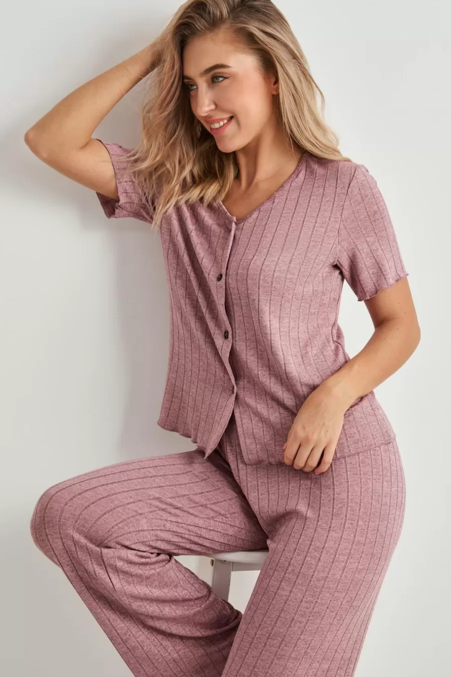 Cupshe Pyjama*Ensemble Pyjama Haut Et Bas En Tricot Rose