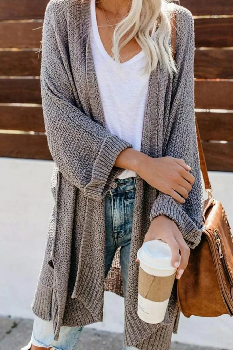 Cupshe Cardigan | Pulls & Gilets*Gilet Cardigan Ouvert Sur Le Devant En Tricot Texturé