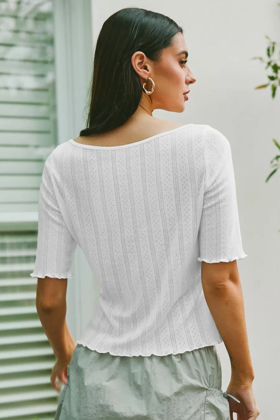 Cupshe T-Shirt & Débardeur | Chemise & Blouse*Haut à Col Bateau Et Demi-manches Blanc