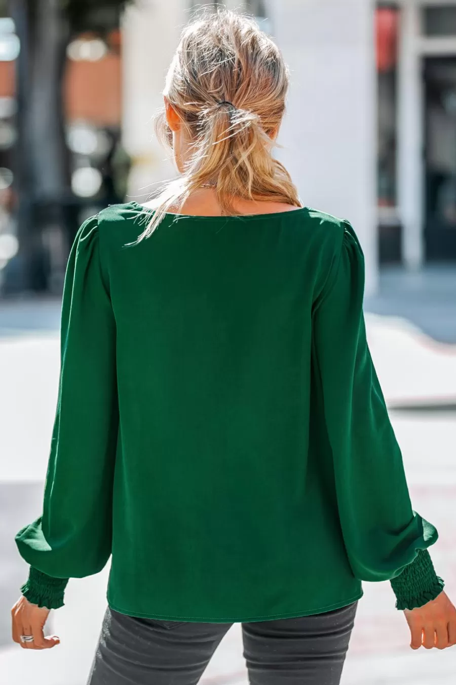 Cupshe T-Shirt & Débardeur | Chemise & Blouse*Haut à Col En V Avec Bordure En Dentelle Vert