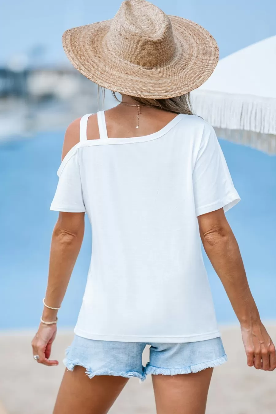 Cupshe T-Shirt & Débardeur | Chemise & Blouse*Haut à Une épaule Blanc