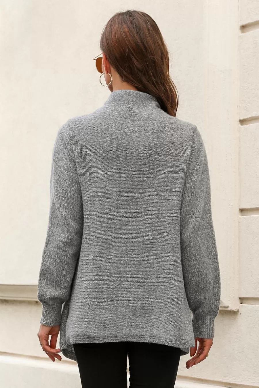 Cupshe Cardigan | Pulls & Gilets*Poncho à Franges En Tricot Chiné Gris