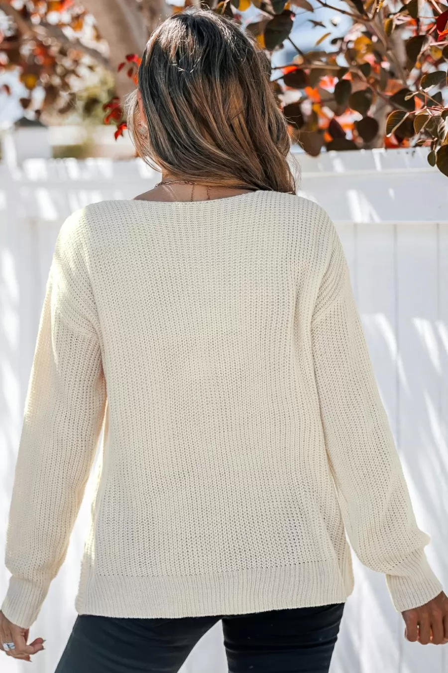 Cupshe Pull | Pulls & Gilets*Pull à Col En V Et Manches Longues Avec Torsion Beige
