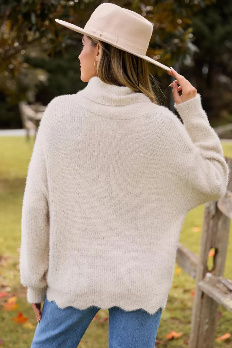 Cupshe Pull | Pulls & Gilets*Pull à Col Roulé Et Manches Longues Avec Ourlet Festonné Abricot