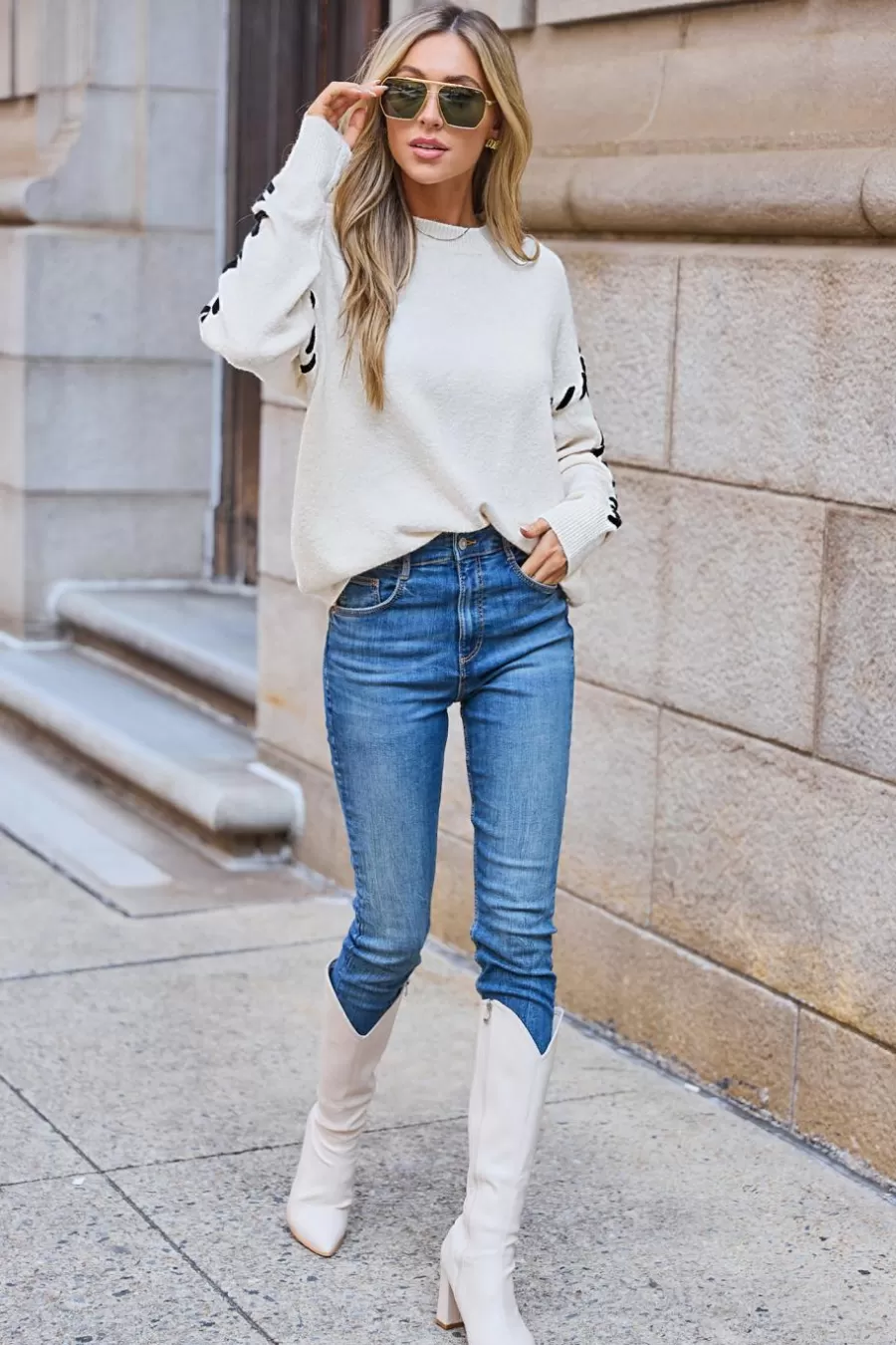 Cupshe Pull | Pulls & Gilets*Pull à Col Rond Avec Manches Longues Et épaules Tombantes Beige
