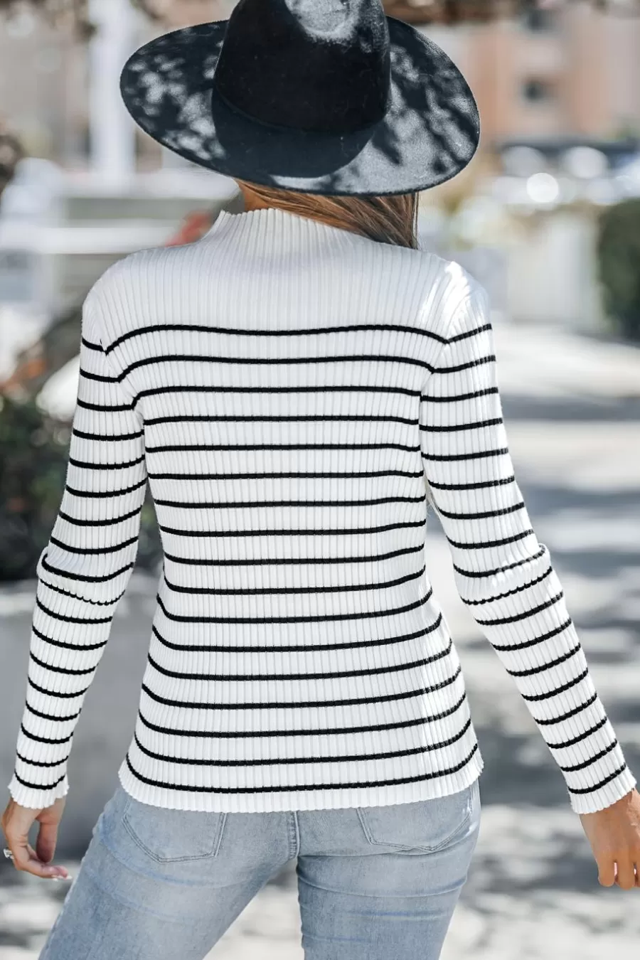 Cupshe Pull*Pull En Tricot Côtelé Avec Manches Longues Et Col Montant Blanc