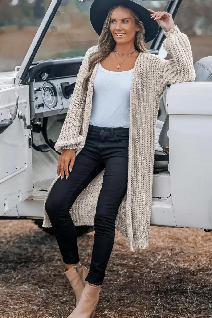 Cupshe Pull | Cardigan*Pull Ouvert Sur Le Devant à Manches Longues Camel Brun clair