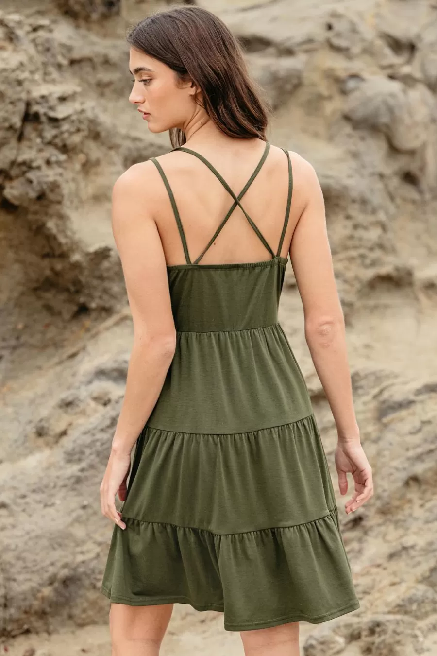 Cupshe Robe De Plage | Robe Courte*Robe à Lambris Sans Manches Vert Armée Olive