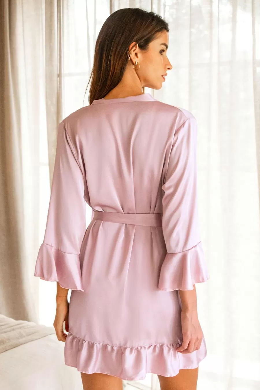 Cupshe Pyjama*Robe Avec Ceinture En Satin Rose