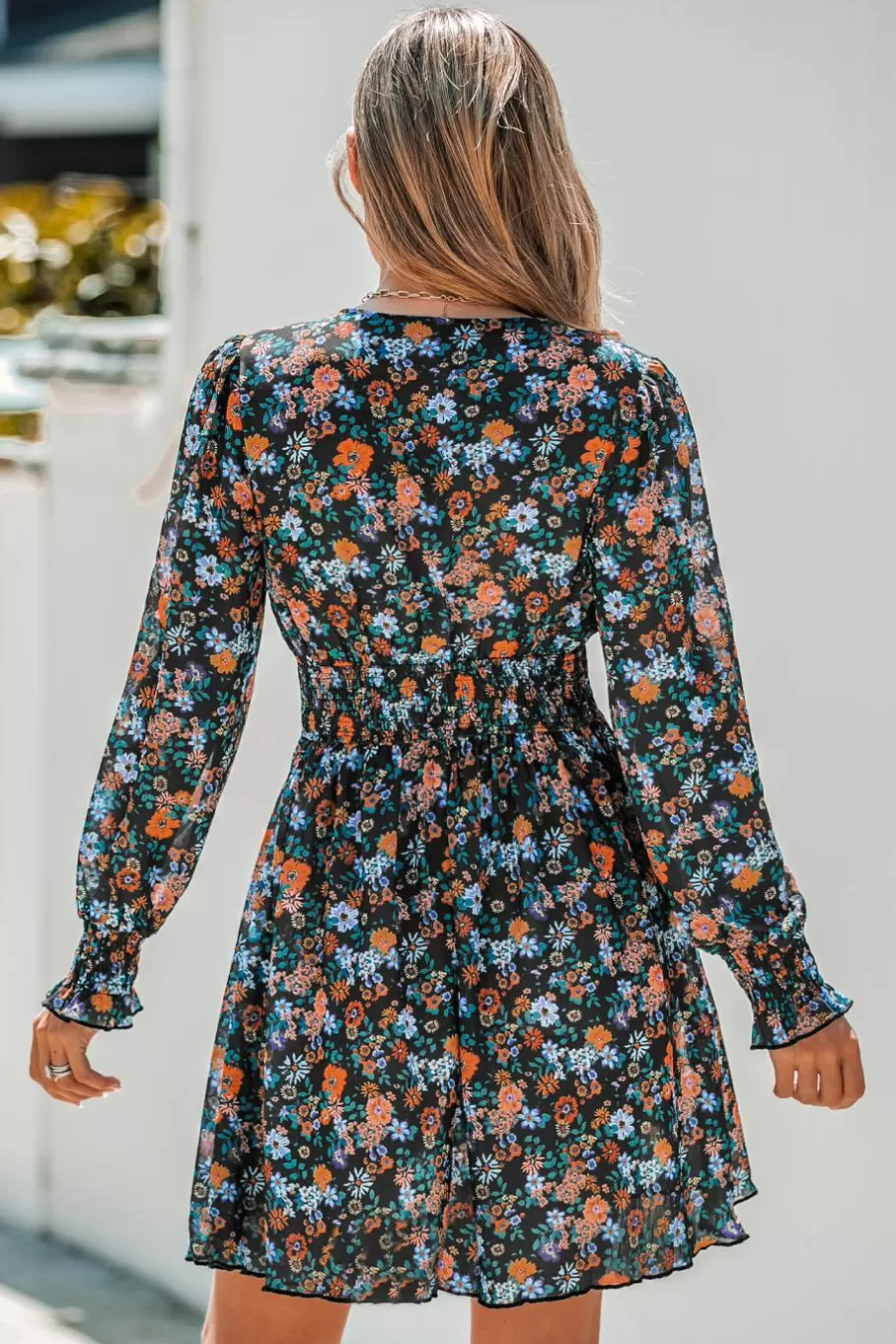 Cupshe Robe De Plage | Robe Courte*Robe Courte à Imprimé Floral Et Smocks Multicolore