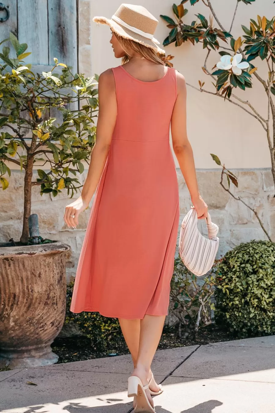 Cupshe Robe De Plage*Robe Midi Corail Orange