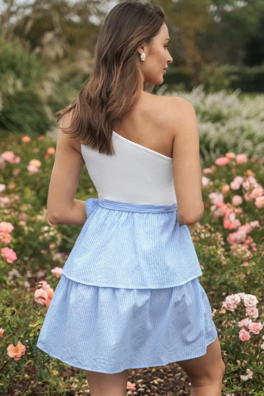 Cupshe Robe Courte | Robe Trapèze*Robe Mini Asymétrique à Une épaule Et Volants Superposés Blanc