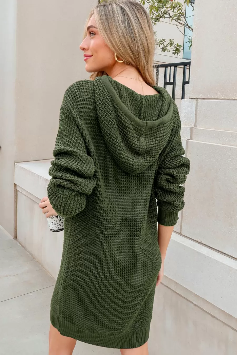 Cupshe Robe Pull | Pulls & Gilets*Robe Pull à Capuche Avec Cordon e Vert