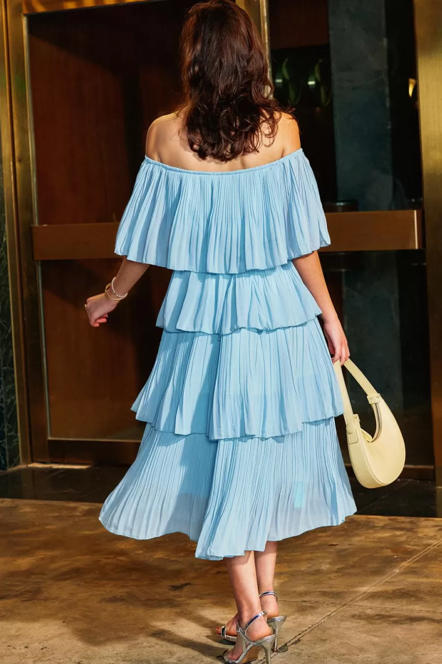 Cupshe Robe De Plage*Robe Tube Midi Plissée e Bleu