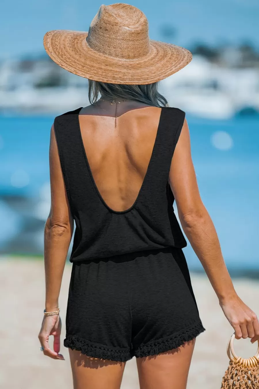 Cupshe Pulls & Gilets*Short Cover Up à Jambes Droites Et Ourlet à Glands Noir